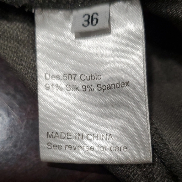 Rutzou Gray and Blue Silk  Sheath Artdeco  Dress with Dolman Sleeves - Picture 15 of 16